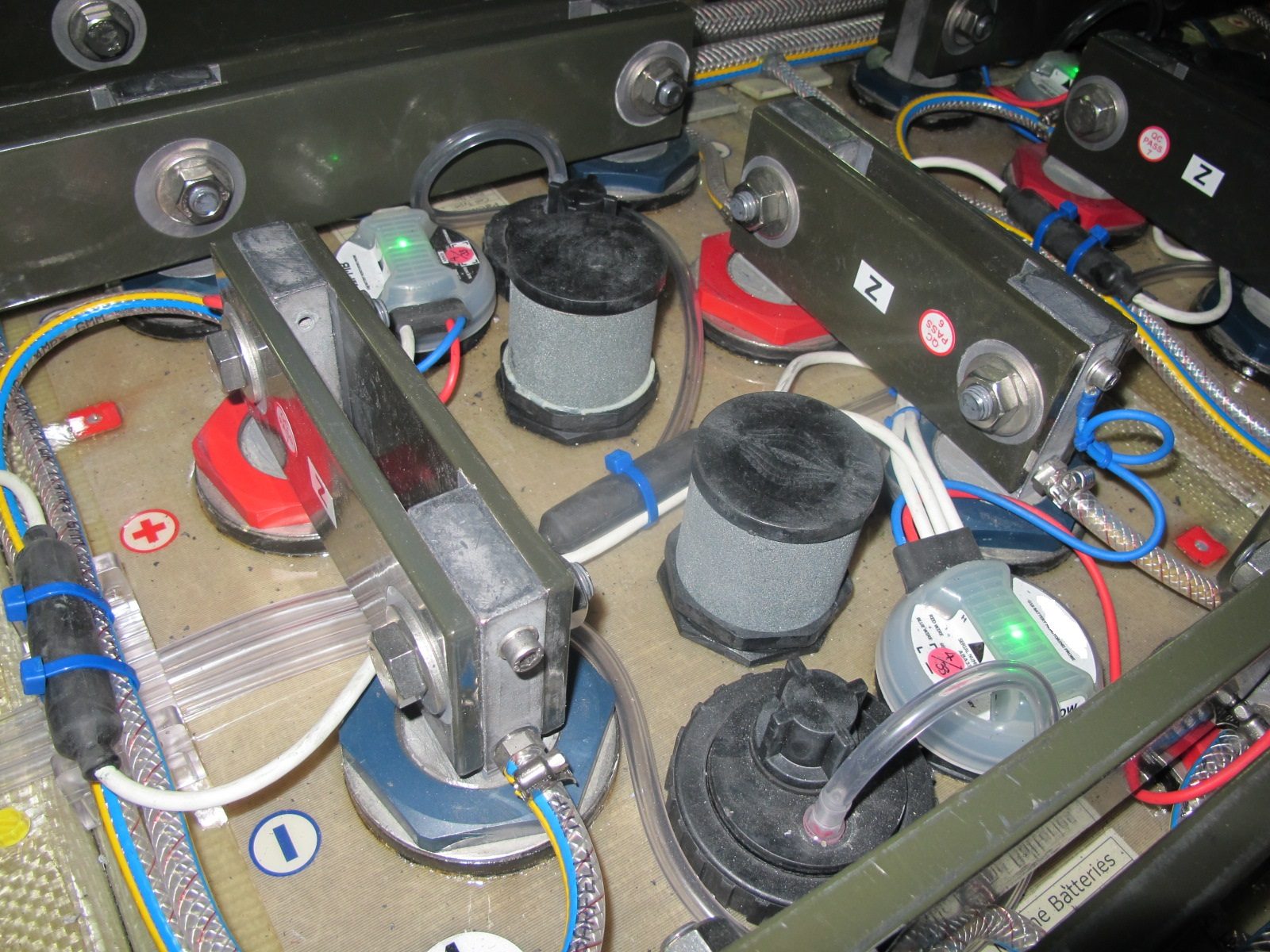 Vent Plugs fitted to Lead Acid Batteries supplied to the Royal Australian Navy (RAN). Flame Arrestors.